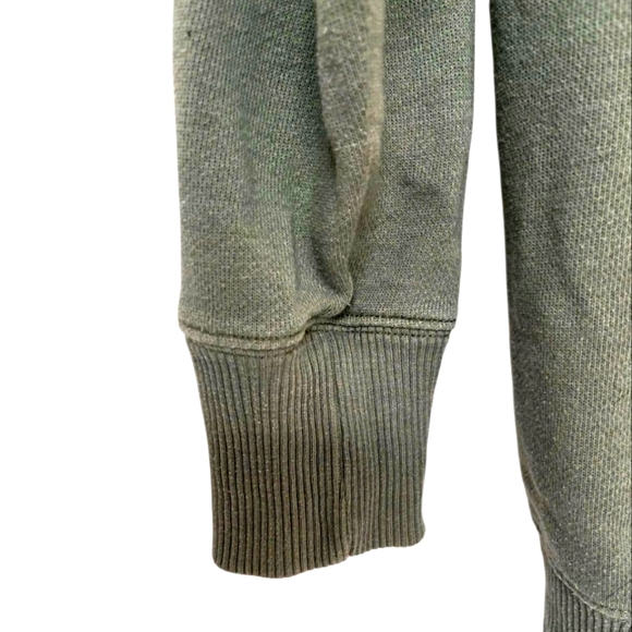 AERIE Relaxed Fit Cowl Neck Soft Sweatshirt Green/Gray Pockets Ribbed Hem Sz SM - Picture 9 of 15